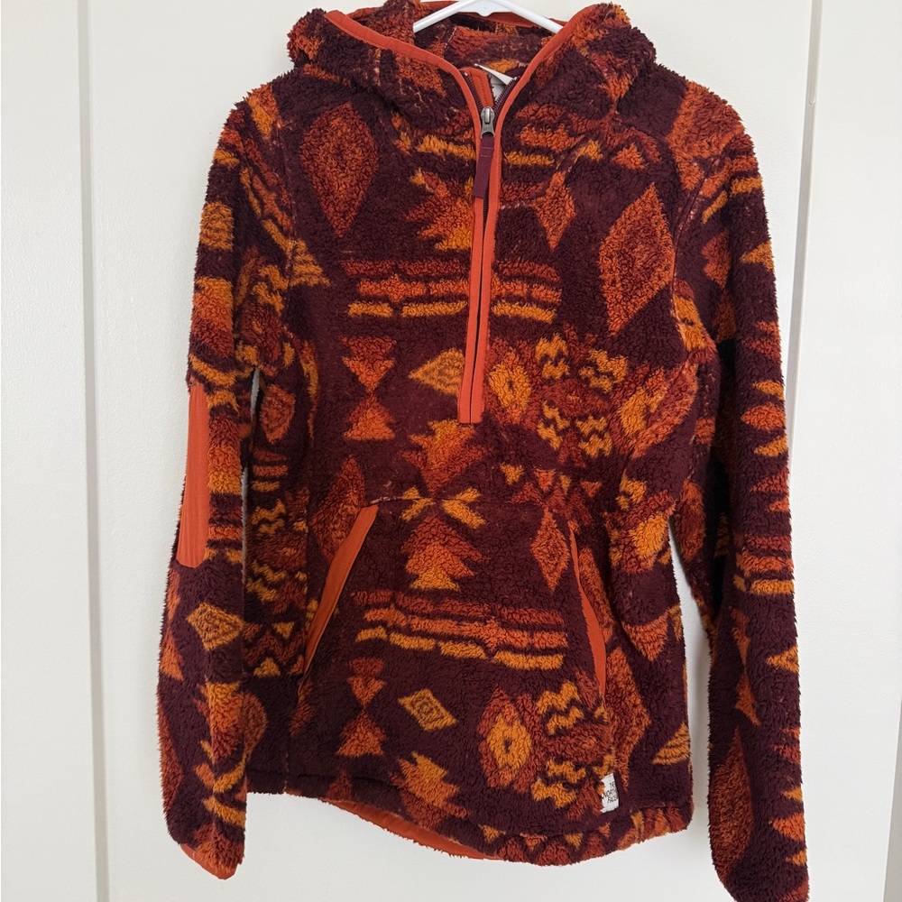 The North Face Women's Cowl Neck 1/4 Zip Sweater - Orange and Brown